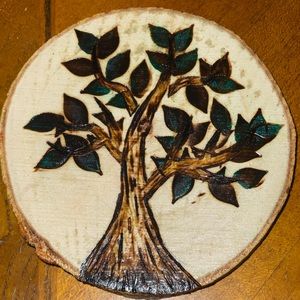 woodburned hand made coaster!!